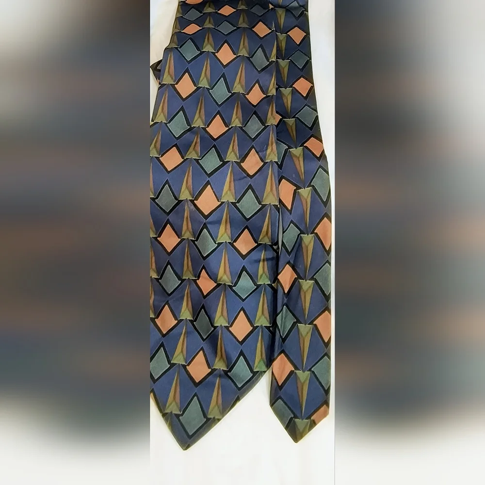 MULBERRY - 2 Mulberry Geometric Pattern Ties & 1 Thai Silk Tie Bundle‎